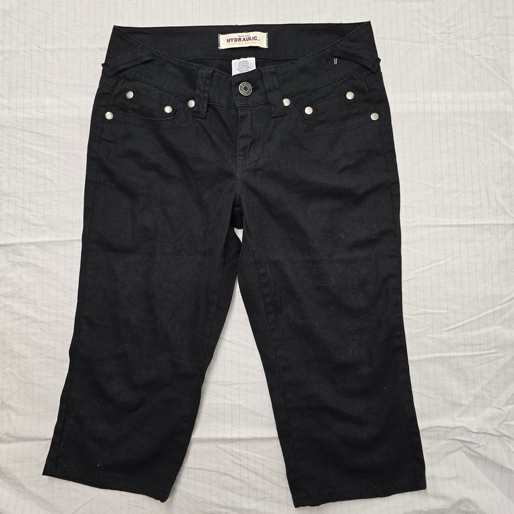 Hydraulic Black Capri Pants Womens Size 5/6 Low Rise Cropped Stretch Trousers
